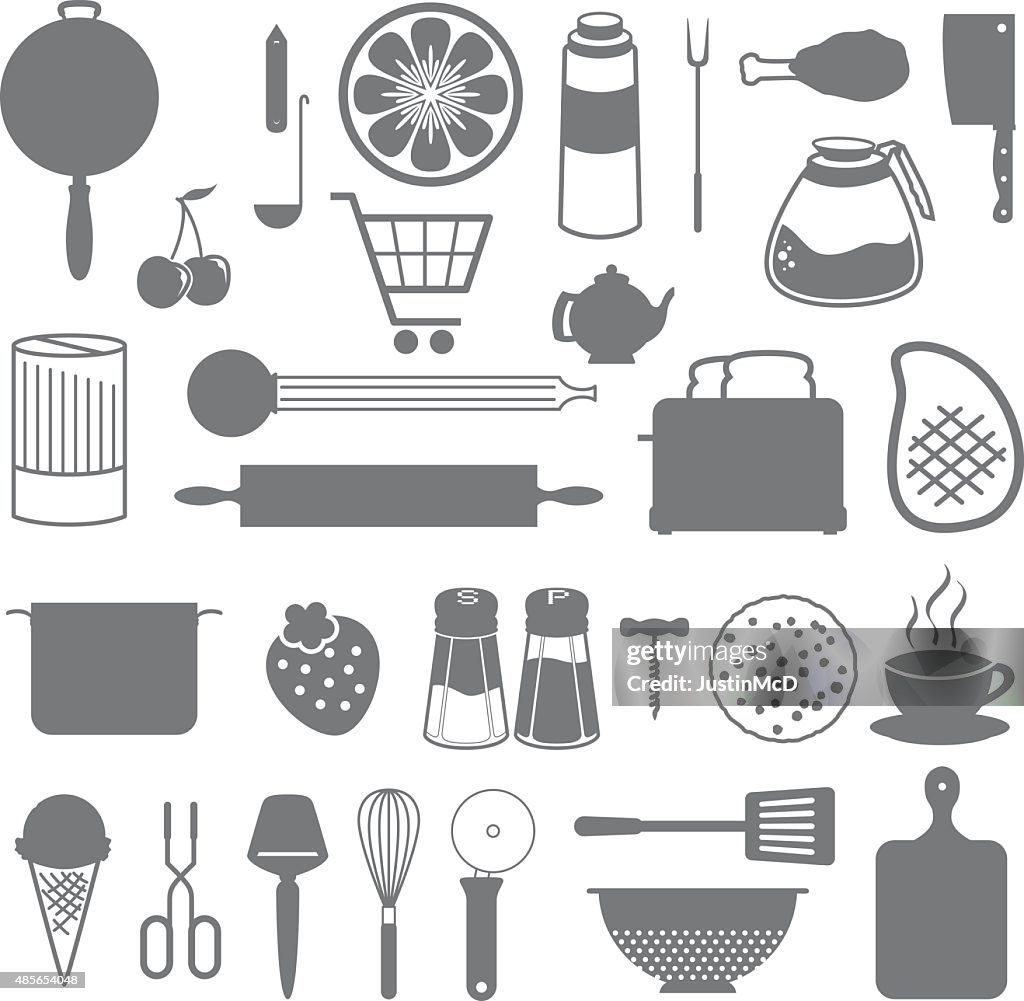 Kitchen utensil icons