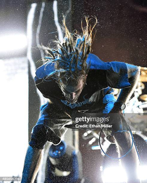 Singer Randy Blythe of Lamb of God performs at the Las Vegas Village on August 28, 2015 in Las Vegas, Nevada.