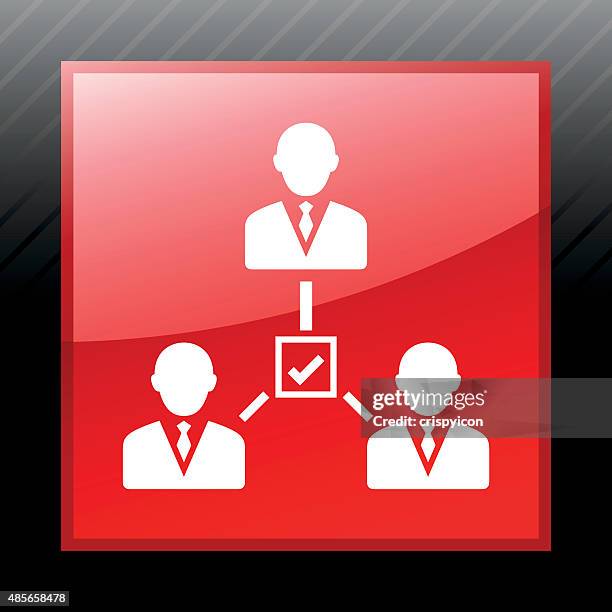 leadership icon on a square button. - ceo working on computer stock illustrations