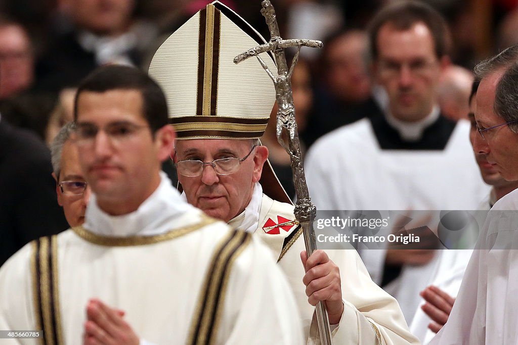 Pope Francis Attends Easter Vigil Mass In The Vatican Basilica