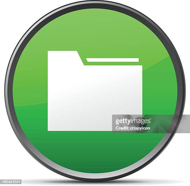 folder icon on a round button. - manila folder stock illustrations