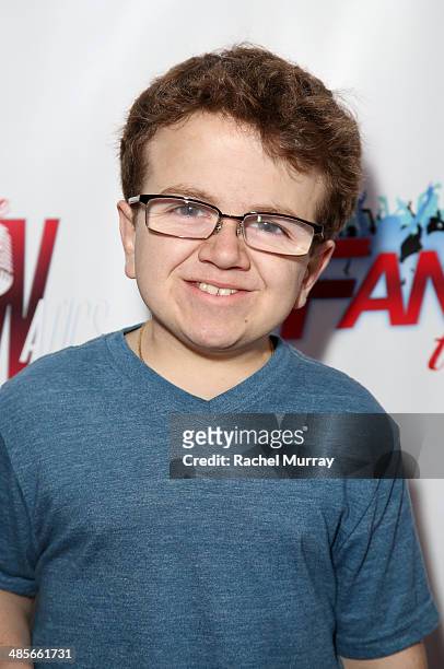 Keenan Cahill arrives at The Fanatics Tour L.A. Show at Infusion Lounge on April 19, 2014 in Universal City, California.
