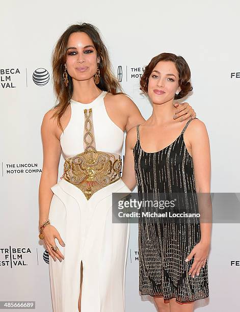 Berenice Marlohe and Olivia Thirlby attend the "5 To 7" Premiere during the 2014 Tribeca Film Festival at the SVA Theater on April 19, 2014 in New...