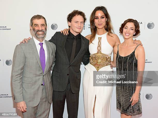 Director Victor Levin, actors Anton Yelchin, Berenice Marlohe and Olivia Thirlby attends the "5 To 7" Premiere during the 2014 Tribeca Film Festival...