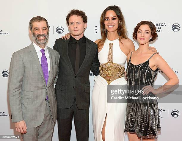 Director Victor Levin, actors Anton Yelchin, Berenice Marlohe and Olivia Thirlby attend the "5 To 7" Premiere during the 2014 Tribeca Film Festival...