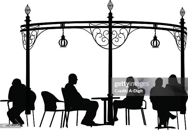 restaurant terrace icon - gazebo stock illustrations