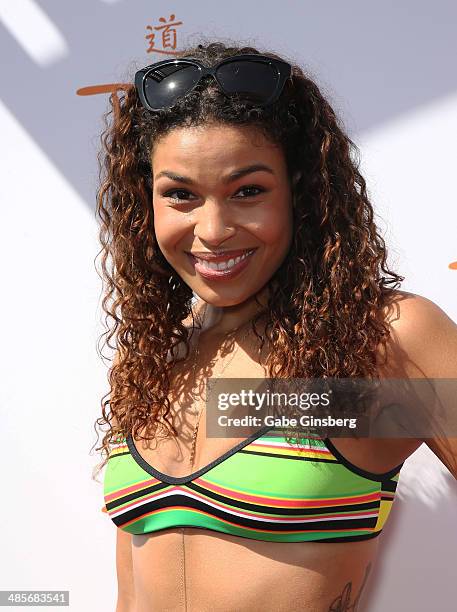 Recording artist Jordin Sparks arrives at the grand opening of Tao Beach season at the Tao Beach at The Venetian Las Vegas on April 19, 2014 in Las...