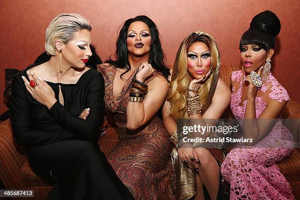 April Carrion, Rochelle Mon Cheri, Zahara Montiere, and Queen Bee Ho attend the "Mala Mala" Premiere during the 2014 Tribeca Film Festival at Chelsea...