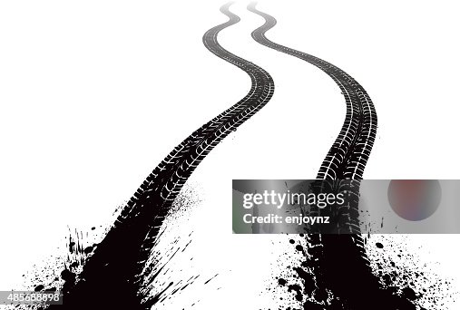 Bumpy Track Vector Muddy Tire Tracks High-Res Vector Graphic - Getty Images