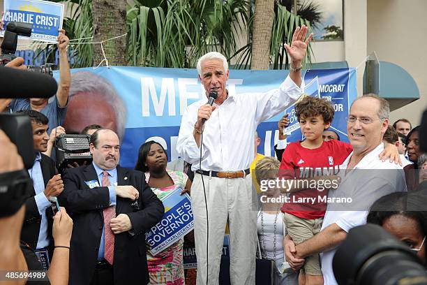 Charlie Crist as he opens a campaign office in his bid to run again for Governor as a Democrat in the state of Florida. On April 19, 2014 in Pembroke...