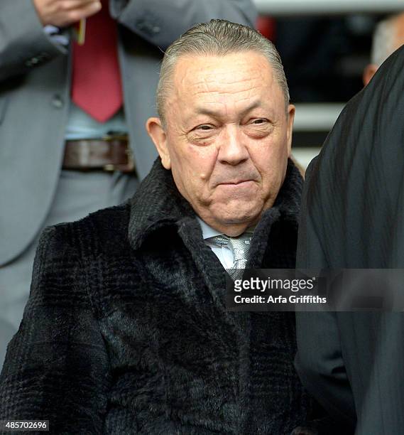 David Sullivan, Joint Chairman of West Ham United prior to the Barclays Premier League match between Liverpool and West Ham United on August 29, 2015...