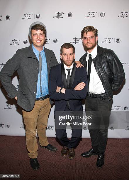 Peter Gilroy, Director Jordan Rubin, and Jake Weary attend the premiere of "Zombeavers" during the 2014 Tribeca Film Festival at Chelsea Bow Tie...