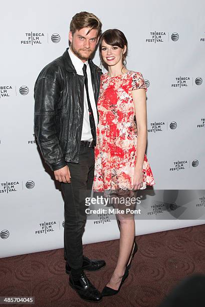 Actors Jake Weary and Rachel Melvin attend the premiere of "Zombeavers" during the 2014 Tribeca Film Festival at Chelsea Bow Tie Cinemas on April 19,...