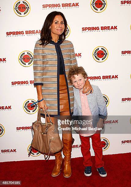 Actress Minnie Driver and son Henry Story Driver attend the City Year Los Angeles "Spring Break" Fundraiser at Sony Studios on April 19, 2014 in Los...