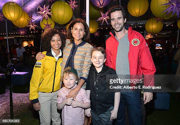 City Year Los Angeles AmeriCorps member, Henry Story Driver, actors Minnie Driver, Benjamin Stockham, and David Walton attend the City Year Los...