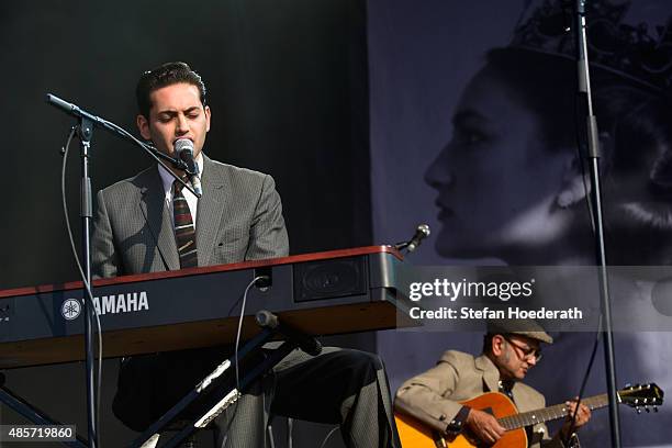 Lewis Durham of Kitty, Daisy & Lewis performs on stage at the Pure & Crafted Festival 2015 on August 29, 2015 in Berlin, Germany.