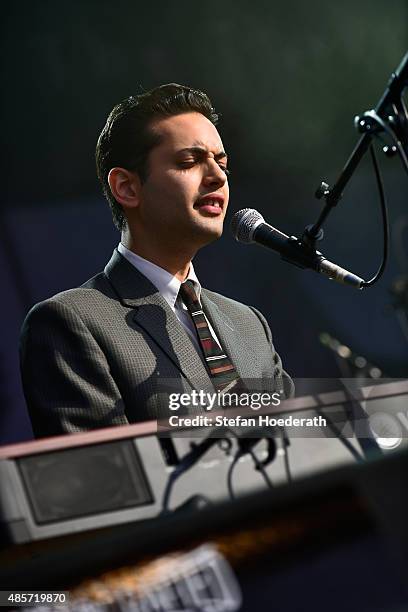 Lewis Durham of Kitty, Daisy & Lewis performs on stage at the Pure & Crafted Festival 2015 on August 29, 2015 in Berlin, Germany.