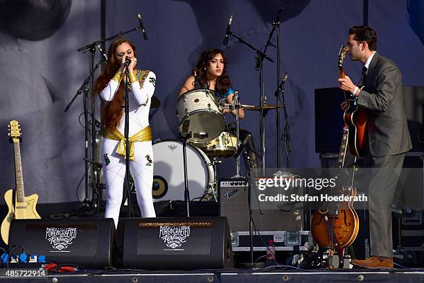 Kitty, Daisy & Lewis perform on stage at the Pure & Crafted Festival 2015 on August 29, 2015 in Berlin, Germany.