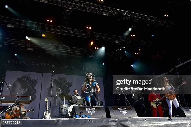 Kitty, Daisy & Lewis performs on stage at the Pure & Crafted Festival 2015 on August 29, 2015 in Berlin, Germany.