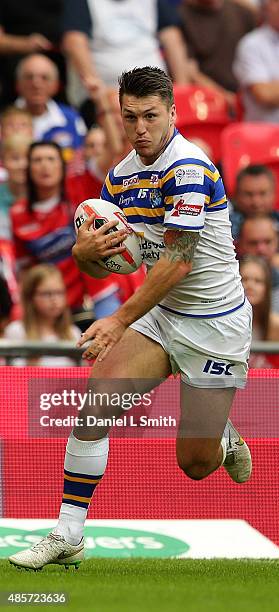 Jamie Peacock of Leeds Rhinos in possession during the Ladbrokes Challenge Cup Final between Leeds Rhinos and Hull KR at Wembley Stadium on August...