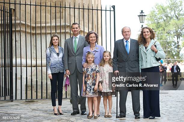 Spanish Royals Princess Letizia of Spain, Prince Felipe of Spain, Queen Sofia of Spain, Princess Sofia of Spain, Princess Leonor of Spain, King Juan...