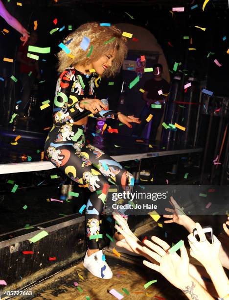 Jess Plummer of Neon Jungle performs at Heaven at G-A-Y on April 19, 2014 in London, England.