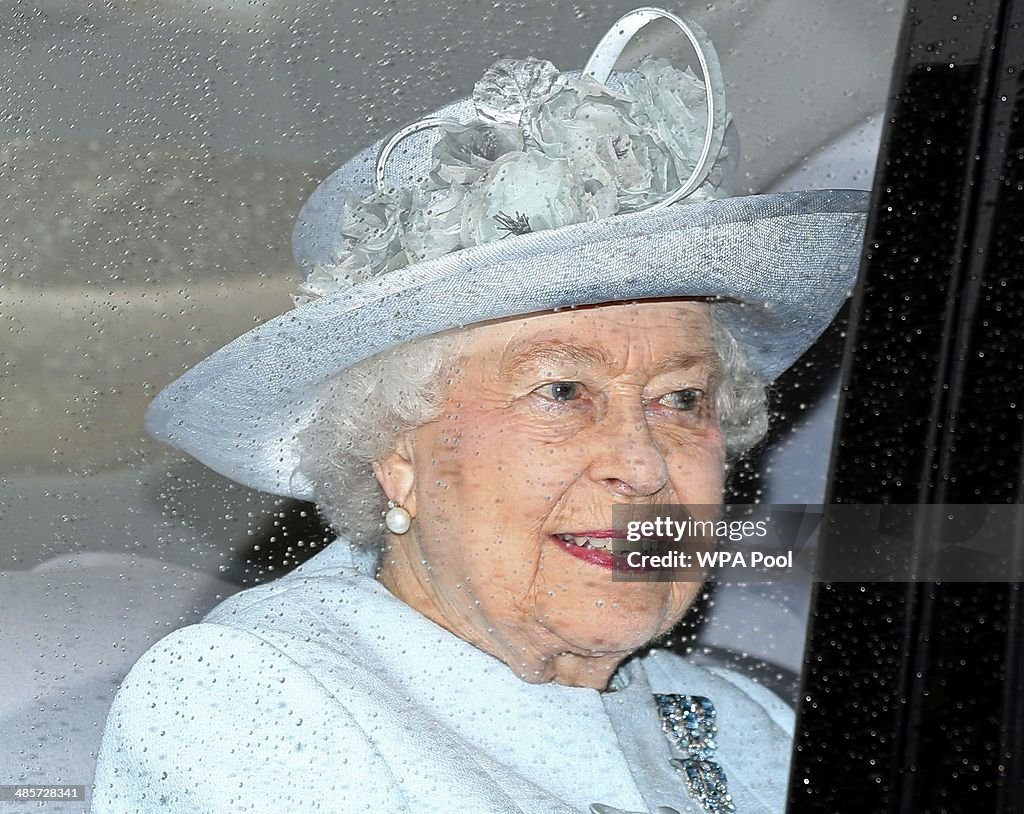 Queen Elizabeth II Attends The Easter Day Service At Windsor Castle