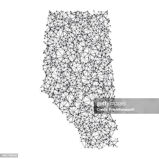 alberta map network black and white - alberta stock illustrations