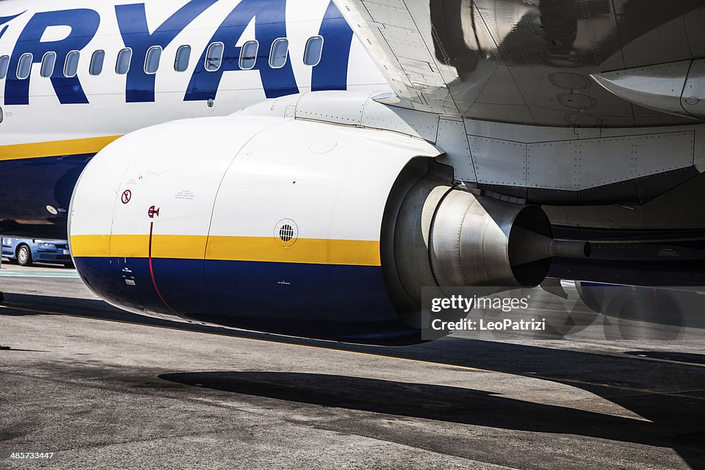 Ryanair airplane ready for departure