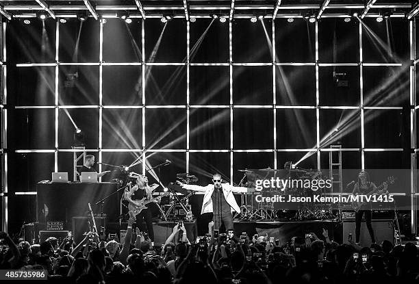 Nick Jonas performs at Avalon on August 28, 2015 in Hollywood, California.