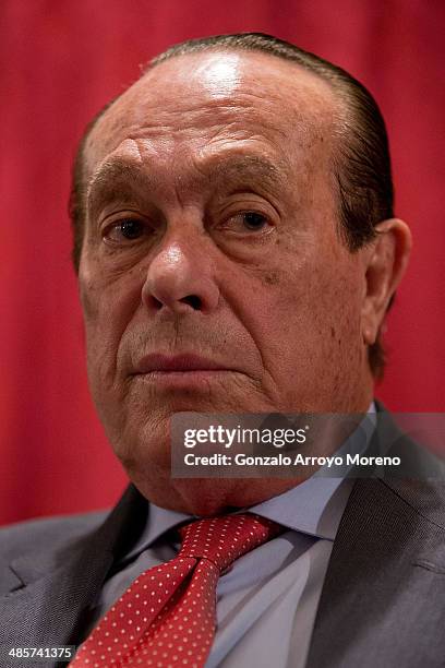 Bullfighter Curro Romero attends President of the Popuar Party in Madrid Esperanza Aguirre April's Bullfighting Fair opening speech at Lope de Vega...