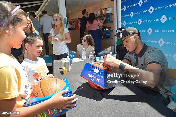 Professional basketball player D'Angelo Russell attends Birchbox Multi-City Tour Los Angeles on August 29, 2015 in Los Angeles, California.