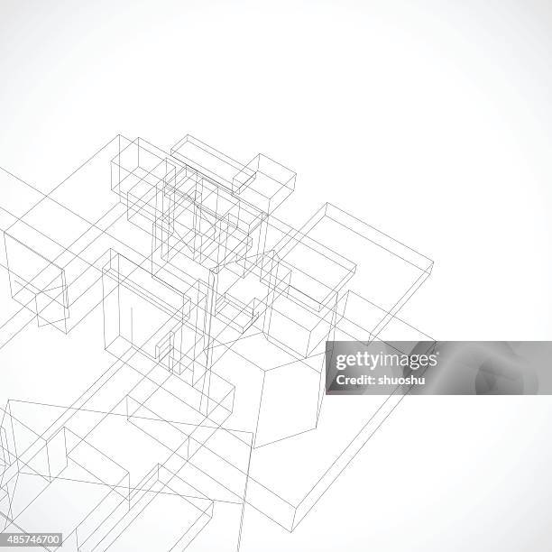 line structure pattern - abstract blueprint background stock illustrations