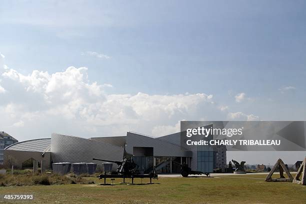 Picture shows a general view of the Juno Beach museum on April 1, 2014 in Courseulles-sur-Mer, western France. 70 years after D-Day, the Normandy war...