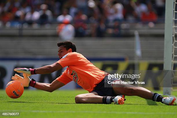 Antonio Rodriguez, goalkeeper of Chivas in action during a match between Pumas UNAM and Chivas as part of the 16th round Clausura 2014 Liga MX at...