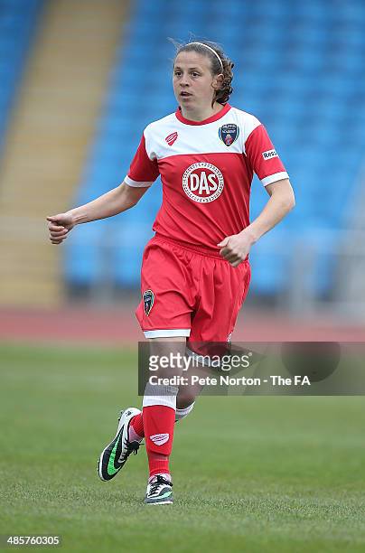 Ann-Marie Heatherson of Bristol Academy Women in action during the FA WSL 1 match between Manchester City Women and Bristol Academy Women at...