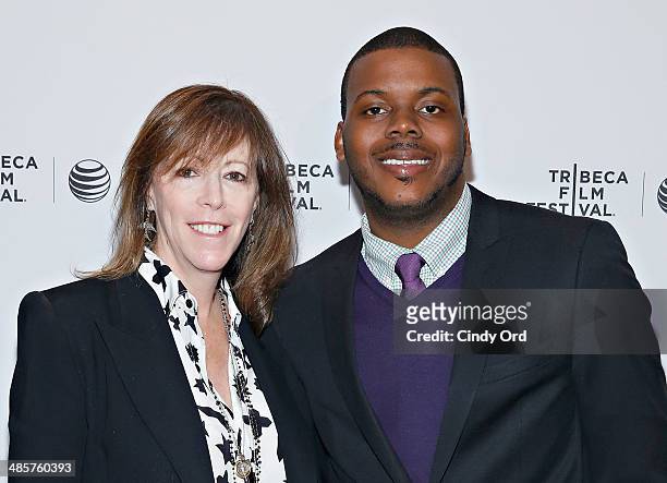 Tribeca Film Festival co-founder Jane Rosenthal and film subject Michael Tubbs attend the "True Son" Premiere - 2014 Tribeca Film Festival at Chelsea...