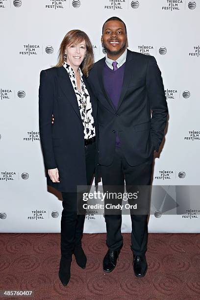 Tribeca Film Festival co-founder Jane Rosenthal and film subject Michael Tubbs attend the "True Son" Premiere - 2014 Tribeca Film Festival at Chelsea...