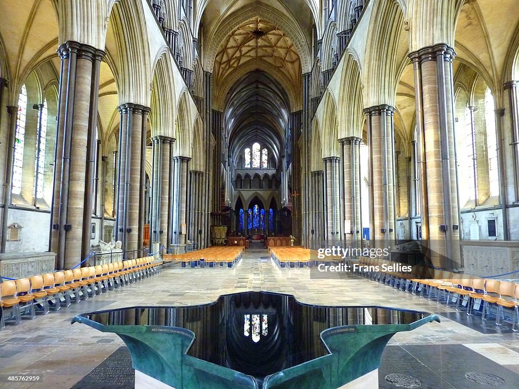 Interior of Salisbury cathedral