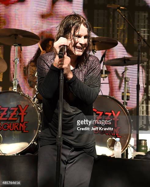 Singer Ozzy Osbourne performs onstage at EpicFest presented by Chairman and CEO of Epic Records, L.A. Reid at Sony Pictures Studios on August 29,...