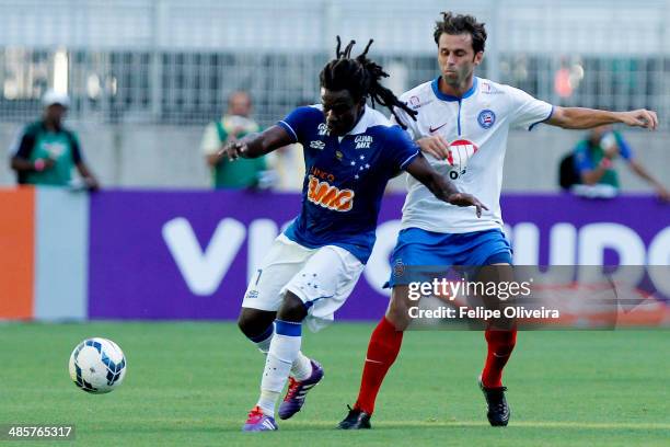 Tinga of Cruzeiro in action during the match between Bahia v Cruzeiro as part of Brasileirao Series A 2014 at Arena Fonte Nova Stadium on april 20,...