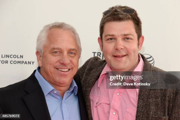 Film subject Greg LeMond and writer Richard Moore attend the "Slaying The Badger" Premiere during the 2014 Tribeca Film Festival at the SVA Theater...