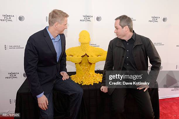 Directors Daniel Junge and Kief Davidson attends the "Beyond the Brick: A LEGO Brickumentary" Premiere during the 2014 Tribeca Film Festival at the...