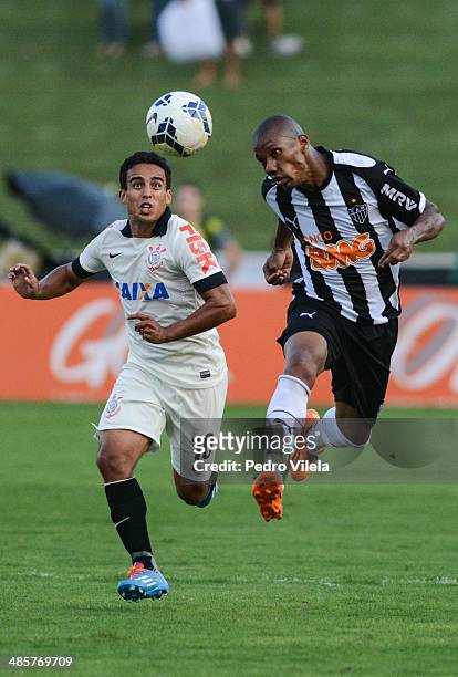 Emerson da Conceicao of Atletico MG and Jadson of Corinthians battle for the ball during a match between Atletico MG and Corinthians as part of...