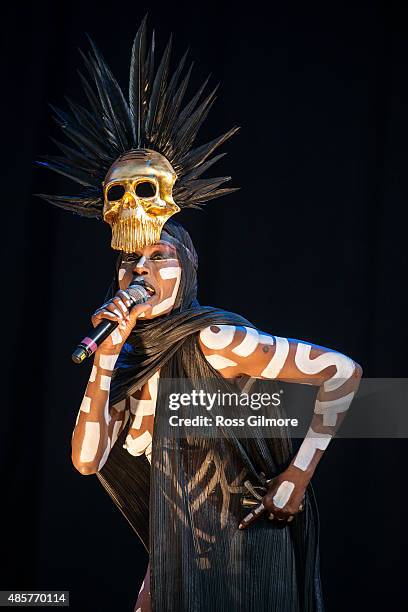 Grace Jones performs at Glasgow Summer Sessions at Bellahouston Park on August 29, 2015 in Glasgow, Scotland.