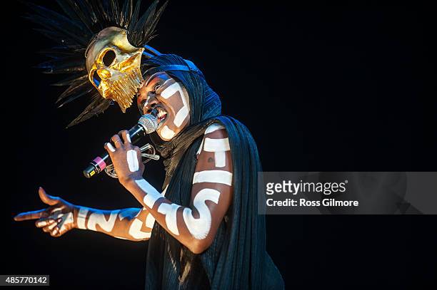 Grace Jones performs at Glasgow Summer Sessions at Bellahouston Park on August 29, 2015 in Glasgow, Scotland.