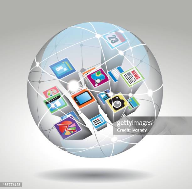 multifunction icons ball - checking out stock illustrations