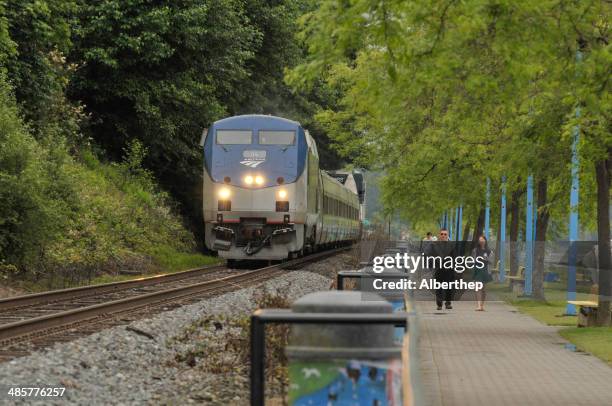 amtrak train - vancouver train stock pictures, royalty-free photos & images