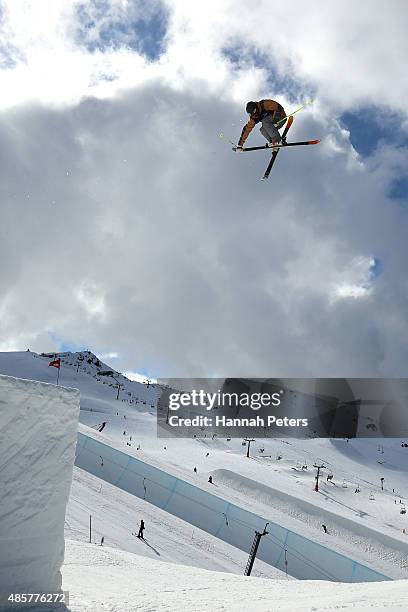 Johan Berg of Norway competes in the Snowboard & AFP Freeski Big Air Finals during the Winter Games NZ at Cardrona Alpine Resort on August 30, 2015...