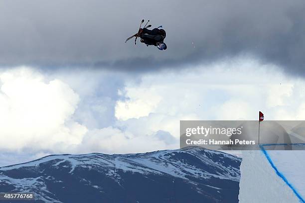 Elias Ambuehl of Switzerland competes in the Snowboard & AFP Freeski Big Air Finals during the Winter Games NZ at Cardrona Alpine Resort on August...